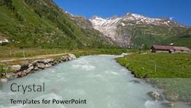  Presentation with global warming - Cool new PPT theme with rhone-glacier-source-of-rhone backdrop and a light gray colored foreground