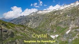  Presentation with global warming - Presentation design with rhone-glacier-source-of-rhone background and a tawny brown colored foreground