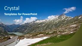  Presentation with global warming - Presentation theme featuring rhone-glacier-source-of-rhone background and a ocean colored foreground