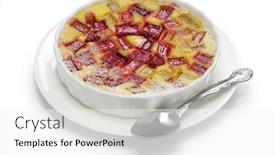  Presentation with pudding - Amazing theme having rhubarb-pudding-cake-on-white backdrop and a white colored foreground