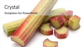  Presentation with stem - Slide deck featuring rhubarb stem isolated on white background cutout background and a white colored foreground