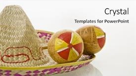  Presentation with mexican - Slides consisting of rhumba - pair of handmade mexican maracas background and a white colored foreground