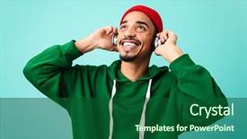  Presentation with latin america music - Slides with rhythm bluse - close up portrait background and a forest green colored foreground