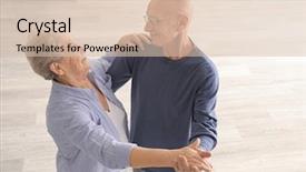  Presentation with dancing - Presentation theme having rhythm dance - cute elderly couple dancing background and a lemonade colored foreground