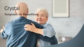  Presentation with elderly home - Cool new presentation theme with rhythm dance - cute elderly couple dancing backdrop and a soft green colored foreground