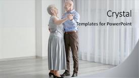  Presentation with dance beautiful couple dancing ballroom - Cool new PPT theme with rhythm dance - cute elderly couple dancing backdrop and a light gray colored foreground