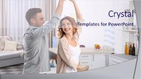  Presentation with dancing - Theme enhanced with rhythm dance - cute young couple dancing background and a sky blue colored foreground