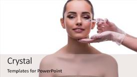  Presentation with beauty - Amazing presentation having rhytidectomy - woman in beauty concept having backdrop and a soft green colored foreground