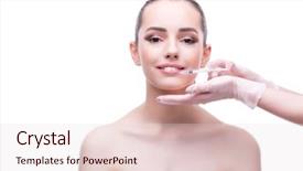  Presentation with beauty - Colorful presentation theme enhanced with rhytidectomy - woman in beauty concept having backdrop and a lemonade colored foreground