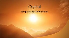  Presentation with lanscape - Beautiful theme featuring beautiful mountain lanscape backdrop and a gold colored foreground