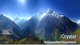  Presentation with lanscape - Cool new presentation theme with beautiful mountain lanscape backdrop and a ocean colored foreground