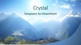  Presentation with lanscape - Cool new slides with beautiful mountain lanscape backdrop and a cool aqua colored foreground