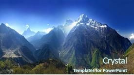  Presentation with everest - Cool new slides with beautiful mountain view of everest backdrop and a ocean colored foreground