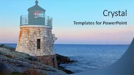  Presentation with hill - Cool new presentation design with lighthouse in newport rhode island backdrop and a arctic colored foreground
