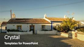  Presentation with coastal - PPT theme having ria formosa natural park background and a dark gray colored foreground