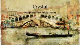  Presentation with venice - Presentation theme with rialto bridge - artwork in painting background and a yellow colored foreground