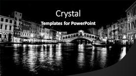  Presentation with venice - Colorful PPT layouts enhanced with rialto bridge at dusk venice italy backdrop and a black colored foreground