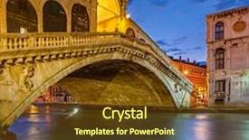  Presentation with venice - Presentation enhanced with rialto bridge at night venice italy background and a tawny brown colored foreground