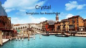  Presentation with venice - Amazing slides having rialto bridge in venice italy backdrop and a light blue colored foreground