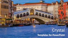  Presentation with venice - Slide set enhanced with rialto-bridge-in-venice-italy background and a ocean colored foreground