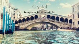  Presentation with destination - Slide set consisting of rialto-bridge-on-grand-canal background and a soft green colored foreground