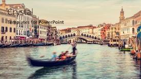  Presentation with canal - Presentation theme featuring rialto-bridge-with-gondola background and a coral colored foreground