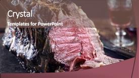  Presentation with sheet metal - Beautiful slide set featuring rib of beef cold cut on old metal sheet backdrop and a violet colored foreground