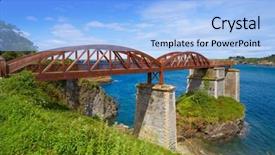  Presentation with bridge - PPT theme featuring ribadeo bridge viewpoint over eo background and a light blue colored foreground