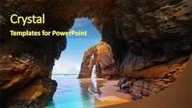  Presentation with todas las plantilla - Presentation theme with ribadeo galicia of lugo spain background and a wine colored foreground