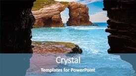  Presentation with beach - Audience pleasing PPT layouts consisting of ribadeo galicia of lugo spain backdrop and a teal colored foreground