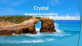  Presentation with todas las plantilla - Cool new PPT theme with ribadeo galicia of lugo spain backdrop and a teal colored foreground