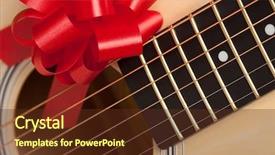  Presentation with strings - Presentation theme with ribbon - the gift of music background and a tawny brown colored foreground