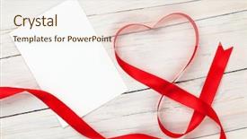 Presentation with valentines day - Beautiful slides featuring ribbon and blank greeting card backdrop and a sky blue colored foreground