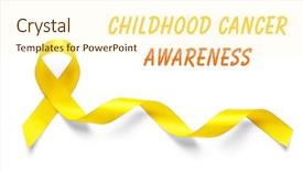  Presentation with childhood cancer - Beautiful slides featuring ribbon and text childhood cancer backdrop and a cream colored foreground