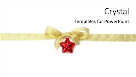  Presentation with red banner - Slides having ribbon banner - christmas card with red star background and a white colored foreground