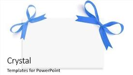  Presentation with gift ribbon - Audience pleasing PPT theme consisting of ribbon banner - gift card backdrop and a white colored foreground