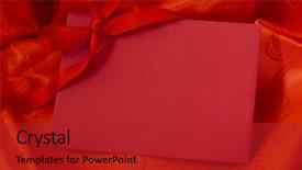 Presentation with red banner - Theme with ribbon banner - red note with bow background and a crimson colored foreground