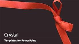  Presentation with red and black - Slides enhanced with ribbon banner - red sateen bow on black background and a  colored foreground
