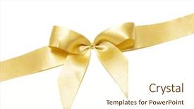  Presentation with studio analoge tapes - Colorful theme enhanced with ribbon bow on white background backdrop and a cream colored foreground