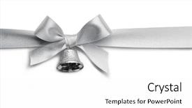  Presentation with jingle - Amazing presentation design having silver ribbon bow with jingle backdrop and a white colored foreground