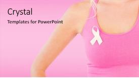  Presentation with pink ribbon breast awareness - Audience pleasing PPT layouts consisting of wearing ribbon for breast cancer backdrop and a lemonade colored foreground