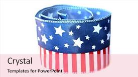  Presentation with american flag - Beautiful slide deck featuring ribbon for packages and gift backdrop and a coral colored foreground