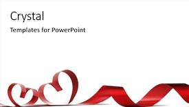  Presentation with valentines day - Beautiful PPT theme featuring ribbon hearts isolated on white backdrop and a white colored foreground
