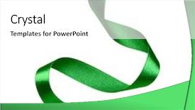  Presentation with ribbon green - Audience pleasing slides consisting of ribbon image for decoration design backdrop and a  colored foreground