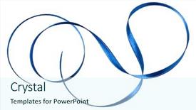  Presentation with blue ribbon - Slide deck having shiny satin ribbon in blue background and a  colored foreground