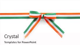  Presentation with india tricolor - Beautiful slide deck featuring ribbon in colors of indian backdrop and a white colored foreground