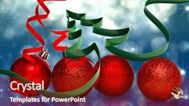  Presentation with shimmering - Slides enhanced with ribbon in shape of christmas tree against shimmering light design on blue background and a crimson colored foreground