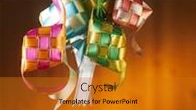  Presentation with ramadan - Slides with ribbon-ketupat-for-ramadan-festival background and a gold colored foreground