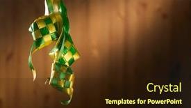  Presentation with ramadan - Slides enhanced with ribbon-ketupat-for-ramadan-festival background and a wine colored foreground