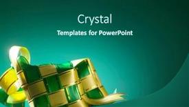  Presentation with ribbon green - Slide deck featuring ribbon-ketupat-on-the-green background and a ocean colored foreground